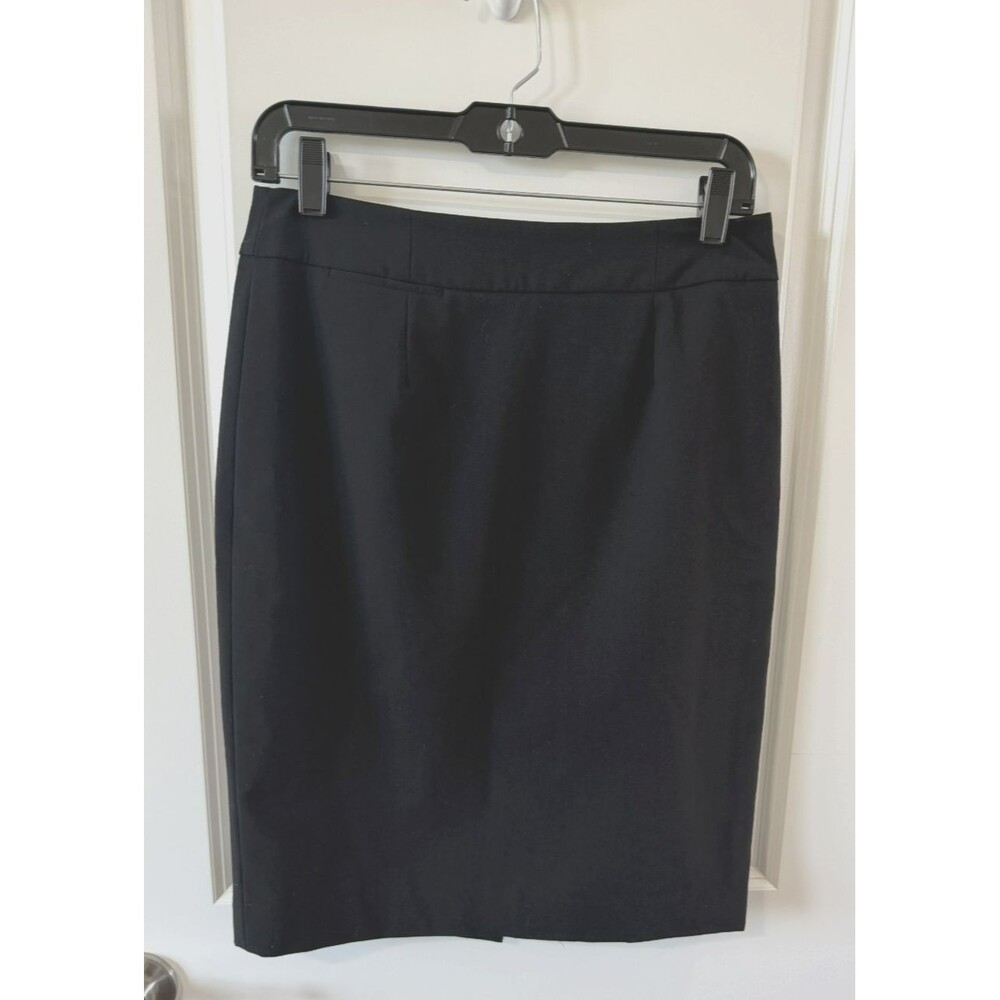 Calvin Klein Womens Lined Knee Length Pencil Skirt Sz 4 Black Back Zipper NWOT